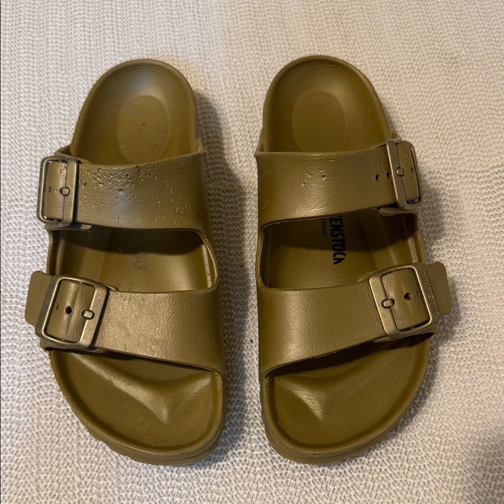 Birkenstock Olive Green Two-Strap EVA Sandals